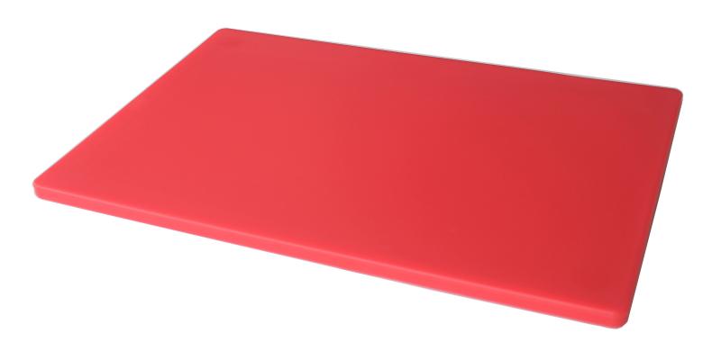 15� x 20� x 1/2� Polyethylene Pre-Cut Red Rigid Cutting Board